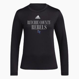 adidas Women's Long-Sleeve Pre-Game Badge of Sport Tee