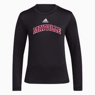 adidas Women's Long-Sleeve Pre-Game Badge of Sport Tee
