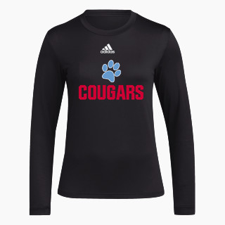 adidas Women's Long-Sleeve Pre-Game Badge of Sport Tee