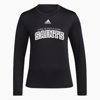 adidas Women's Long-Sleeve Pre-Game Badge of Sport Tee