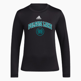 adidas Women's Long-Sleeve Pre-Game Badge of Sport Tee