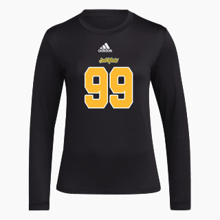 adidas Women's Long-Sleeve Pre-Game Badge of Sport Tee