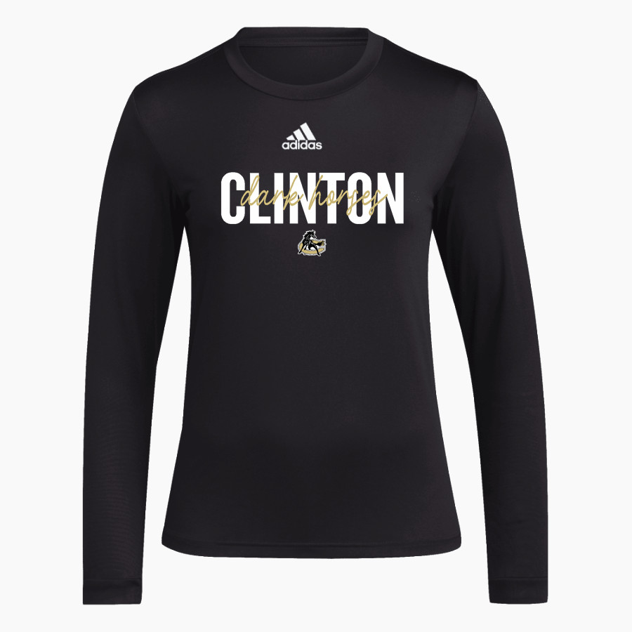 Clinton Dark Horses <span class="pdp-name-mascot">Clinton Dark Horses</span> adidas Women's Long-Sleeve Pre-Game Badge of Sport Tee