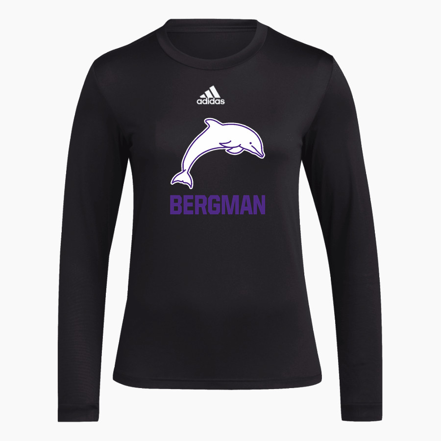 Bergman Dolphins <span class="pdp-name-mascot">Frank V. Bergman Elementary Dolphins</span> adidas Women's Long-Sleeve Pre-Game Badge of Sport Tee