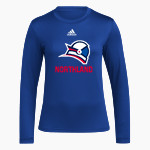 NORTHLAND Pioneers adidas Women's Long-Sleeve Pre-Game Badge of Sport Tee Front Thumbnail