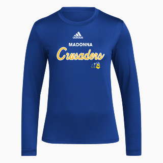 adidas Women's Long-Sleeve Pre-Game Badge of Sport Tee