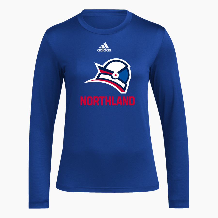 NORTHLAND Pioneers adidas Women's Long-Sleeve Pre-Game Badge of Sport Tee
