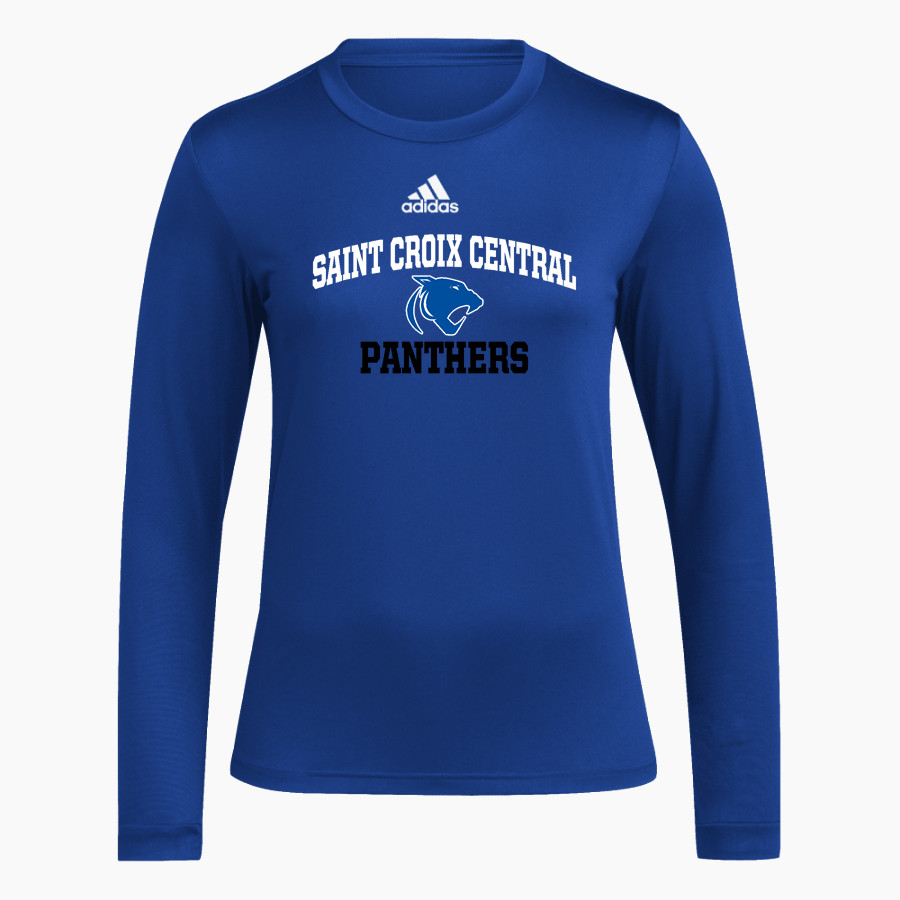 Saint Croix Central Panthers <span class="pdp-name-mascot">Saint Croix Central Panthers</span> adidas Women's Long-Sleeve Pre-Game Badge of Sport Tee