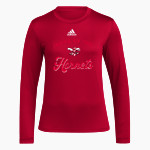 Medora Hornets <span class="pdp-name-mascot">Medora Hornets</span> adidas Women's Long-Sleeve Pre-Game Badge of Sport Tee Front Thumbnail