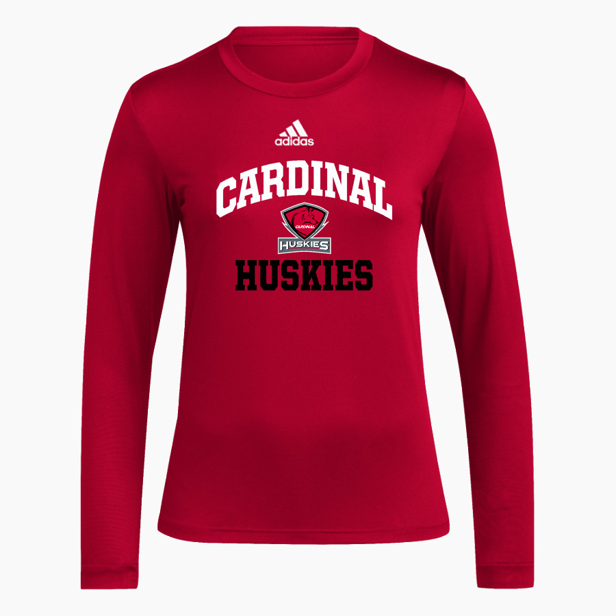 CARDINAL HIGH SCHOOL HUSKIES <span class="pdp-name-mascot">CARDINAL HUSKIES</span> adidas Women's Long-Sleeve Pre-Game Badge of Sport Tee