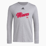 Red Top Miners adidas Men's Long-Sleeve Pre-Game Badge of Sport Tee Front Thumbnail