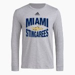 MIAMI SENIOR HIGH SCHOOL STINGAREES adidas Men's Long-Sleeve Pre-Game Badge of Sport Tee Front Thumbnail