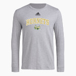MINERAL SPRINGS HIGH SCHOOL HORNETS <span class="pdp-name-mascot">MINERAL SPRINGS HORNETS</span> adidas Men's Long-Sleeve Pre-Game Badge of Sport Tee Front Thumbnail