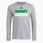 Northeast Hornets <span class="pdp-name-mascot">Northeast Hornets</span> adidas Men's Long-Sleeve Pre-Game Badge of Sport Tee Front Thumbnail