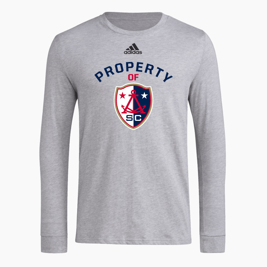 Alameda Soccer Club Islanders <span class="pdp-name-mascot">Alameda Soccer Club Islanders</span> adidas Men's Long-Sleeve Pre-Game Badge of Sport Tee