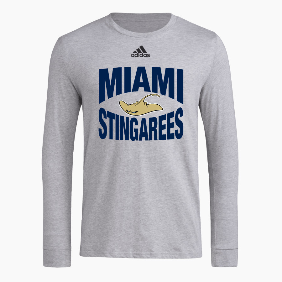 MIAMI SENIOR HIGH SCHOOL STINGAREES adidas Men's Long-Sleeve Pre-Game Badge of Sport Tee