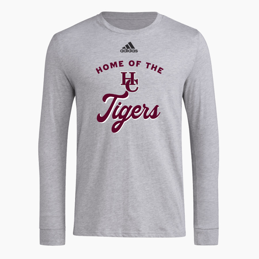 HARDIN COUNTY HIGH SCHOOL TIGERS <span class="pdp-name-mascot">HARDIN COUNTY TIGERS</span> adidas Men's Long-Sleeve Pre-Game Badge of Sport Tee