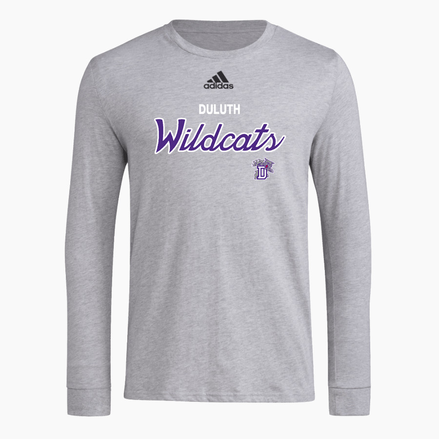 DULUTH HIGH SCHOOL WILDCATS <span class="pdp-name-mascot">DULUTH WILDCATS</span> adidas Men's Long-Sleeve Pre-Game Badge of Sport Tee