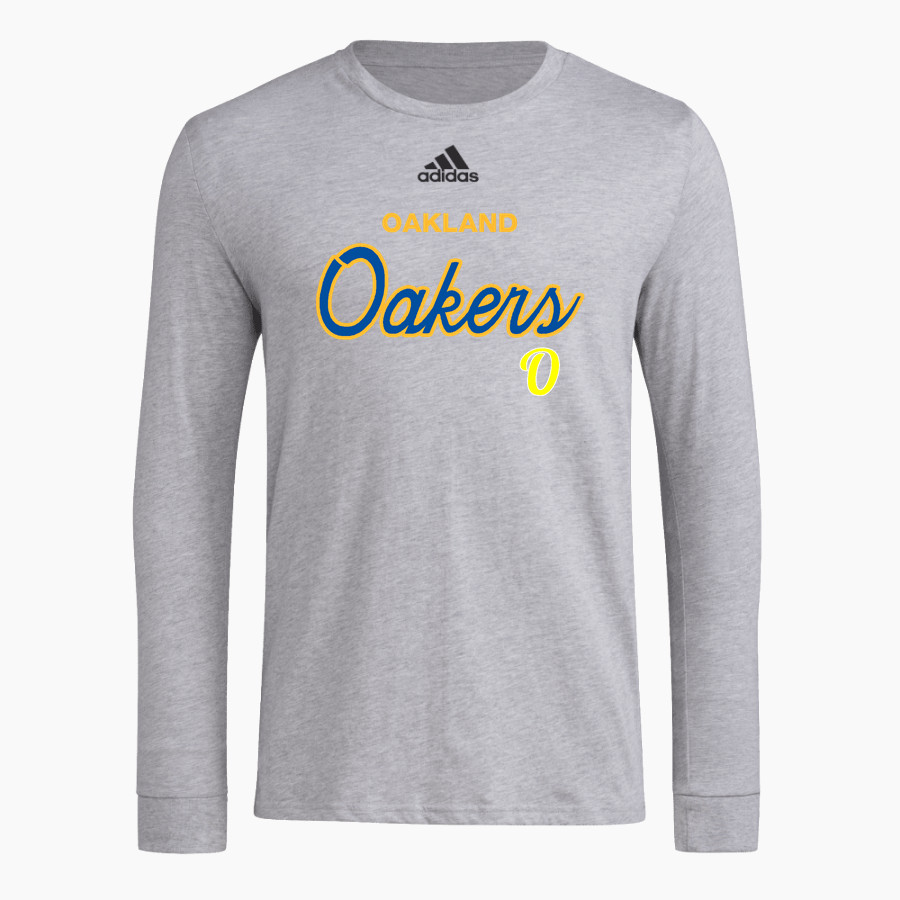 OAKLAND HIGH SCHOOL OAKERS <span class="pdp-name-mascot">OAKLAND OAKERS</span> adidas Men's Long-Sleeve Pre-Game Badge of Sport Tee