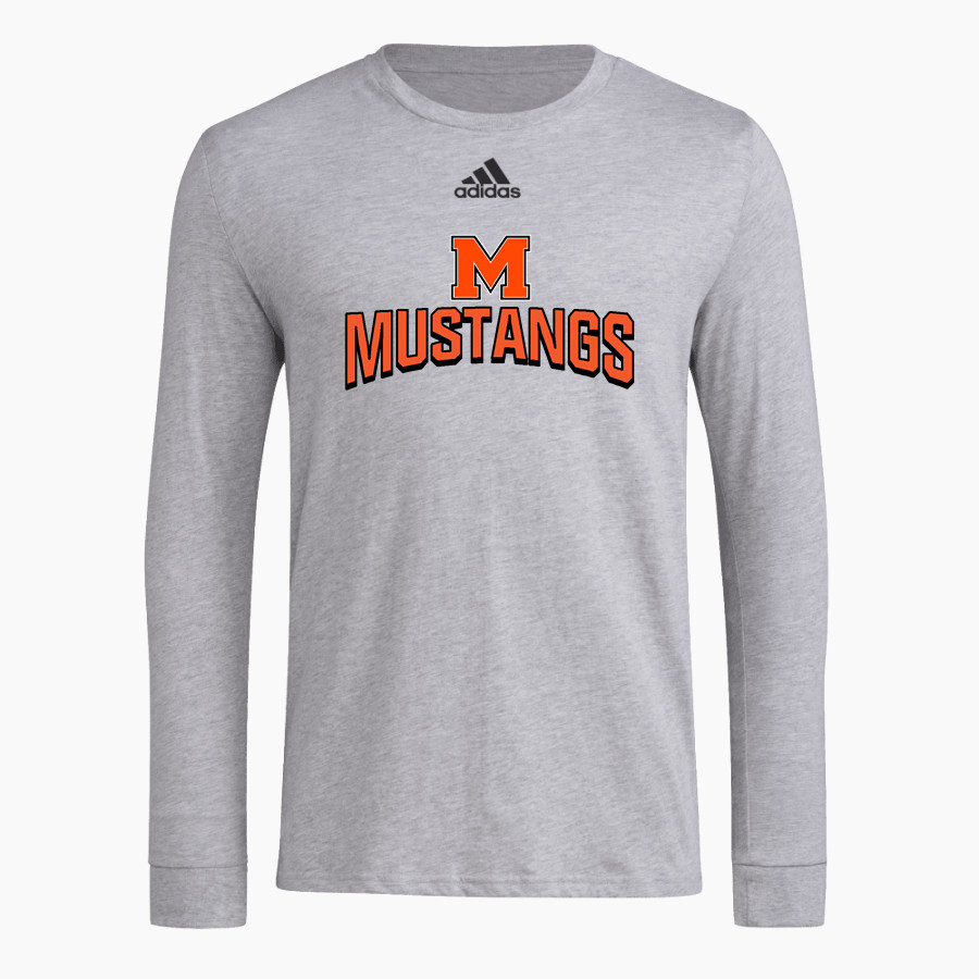 MOHAWK HIGH SCHOOL Mustangs adidas Men's Long-Sleeve Pre-Game Badge of Sport Tee