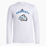 Blue Hill Bobcats <span class="pdp-name-mascot">Blue Hill Community School District Bobcats</span> adidas Men's Long-Sleeve Pre-Game Badge of Sport Tee Front Thumbnail