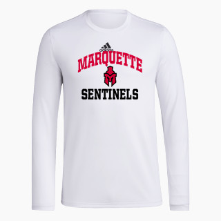 adidas Men's Long-Sleeve Pre-Game Badge of Sport Tee