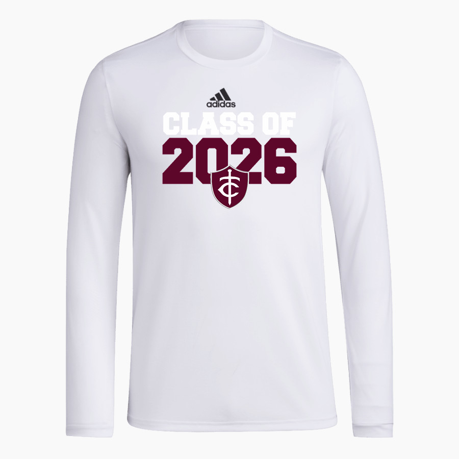 Trinity Warriors <span class="pdp-name-mascot">Trinity Christian Warriors</span> adidas Men's Long-Sleeve Pre-Game Badge of Sport Tee