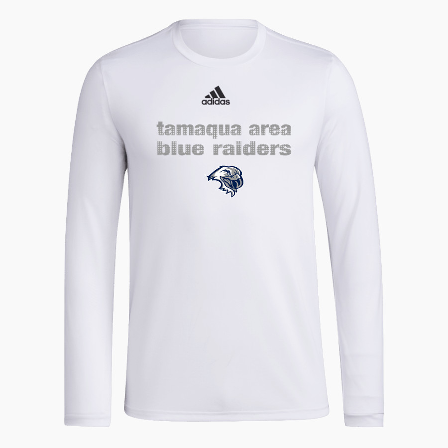 TAMAQUA AREA HIGH SCHOOL BLUE RAIDERS <span class="pdp-name-mascot">TAMAQUA AREA BLUE RAIDERS</span> adidas Men's Long-Sleeve Pre-Game Badge of Sport Tee