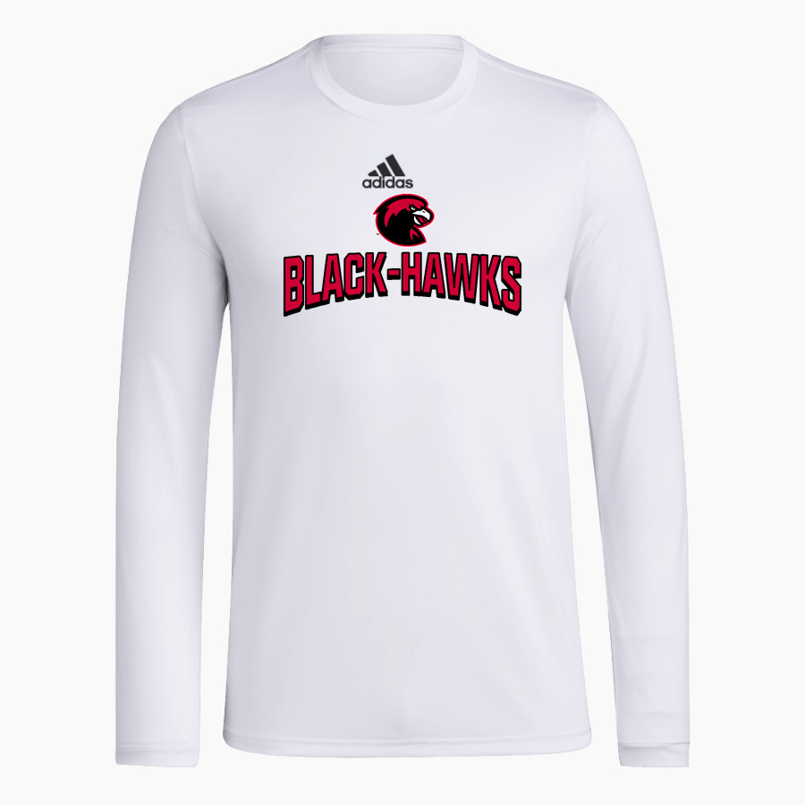 BROOKE POINT HIGH SCHOOL BLACK-HAWKS adidas Men's Long-Sleeve Pre-Game Badge of Sport Tee