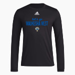 WAUKESHA WEST HIGH SCHOOL WOLVERINES <span class="pdp-name-mascot">WAUKESHA WEST WOLVERINES</span> adidas Men's Long-Sleeve Pre-Game Badge of Sport Tee Front Thumbnail
