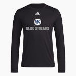 MANHEIM TOWNSHIP HIGH SCHOOL BLUE STREAKS <span class="pdp-name-mascot">MANHEIM TOWNSHIP BLUE STREAKS</span> adidas Men's Long-Sleeve Pre-Game Badge of Sport Tee Front Thumbnail