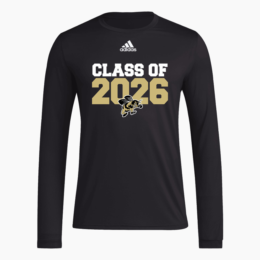PERRYSBURG HIGH SCHOOL YELLOW JACKETS <span class="pdp-name-mascot">PERRYSBURG YELLOW JACKETS</span> adidas Men's Long-Sleeve Pre-Game Badge of Sport Tee
