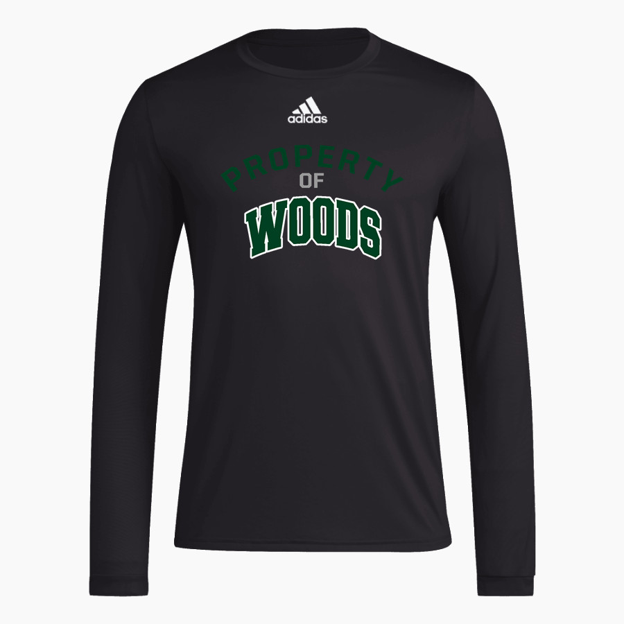 Woods Charter Wolves adidas Men's Long-Sleeve Pre-Game Badge of Sport Tee