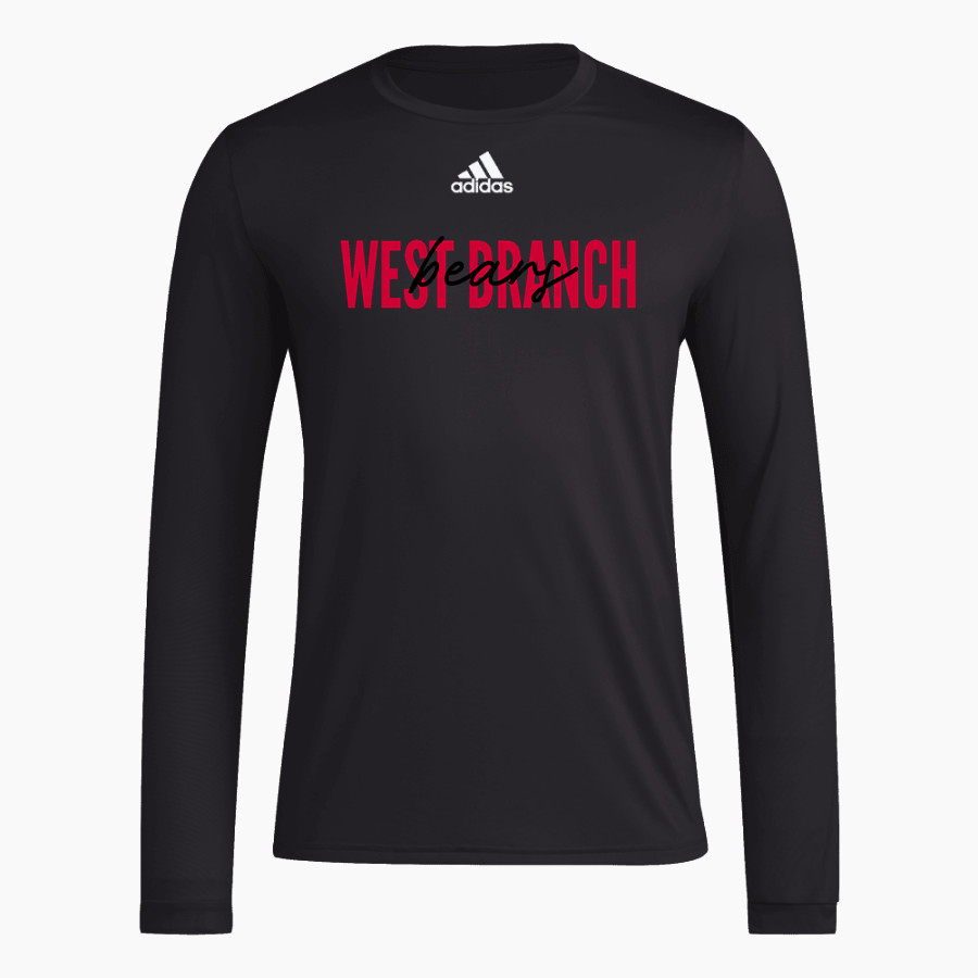 WEST BRANCH HIGH SCHOOL BEARS <span class="pdp-name-mascot">WEST BRANCH BEARS</span> adidas Men's Long-Sleeve Pre-Game Badge of Sport Tee