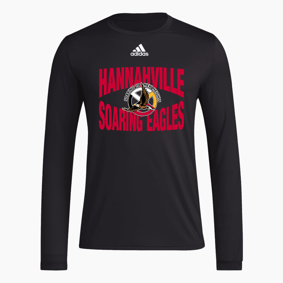 Hannahville Soaring Eagles <span class="pdp-name-mascot">Hannahville Indian School Eagles</span> adidas Men's Long-Sleeve Pre-Game Badge of Sport Tee