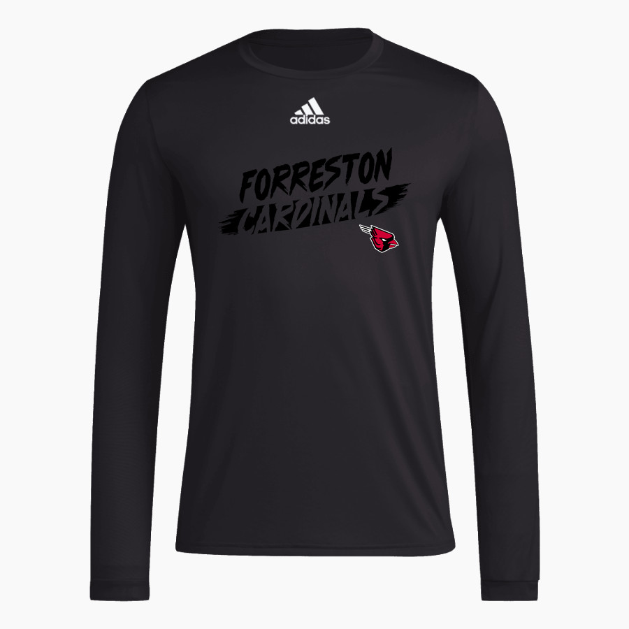 FORRESTON HIGH SCHOOL CARDINALS <span class="pdp-name-mascot">FORRESTON CARDINALS</span> adidas Men's Long-Sleeve Pre-Game Badge of Sport Tee