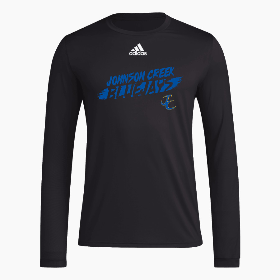 Johnson Creek BlueJays <span class="pdp-name-mascot">Johnson Creek Blue Jays</span> adidas Men's Long-Sleeve Pre-Game Badge of Sport Tee