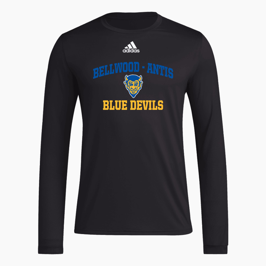 BELLWOOD-ANTIS HIGH SCHOOL BLUE DEVILS <span class="pdp-name-mascot">BELLWOOD - ANTIS BLUE DEVILS</span> adidas Men's Long-Sleeve Pre-Game Badge of Sport Tee