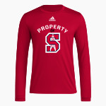 SUNDOWN HIGH SCHOOL ROUGHNECKS <span class="pdp-name-mascot">SUNDOWN ROUGHNECKS</span> adidas Men's Long-Sleeve Pre-Game Badge of Sport Tee Front Thumbnail