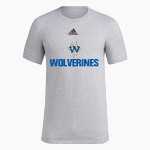 WAUKESHA WEST HIGH SCHOOL WOLVERINES <span class="pdp-name-mascot">WAUKESHA WEST WOLVERINES</span> adidas Men's Pre-Game Badge of Sport Short Sleeve Tee Front Thumbnail