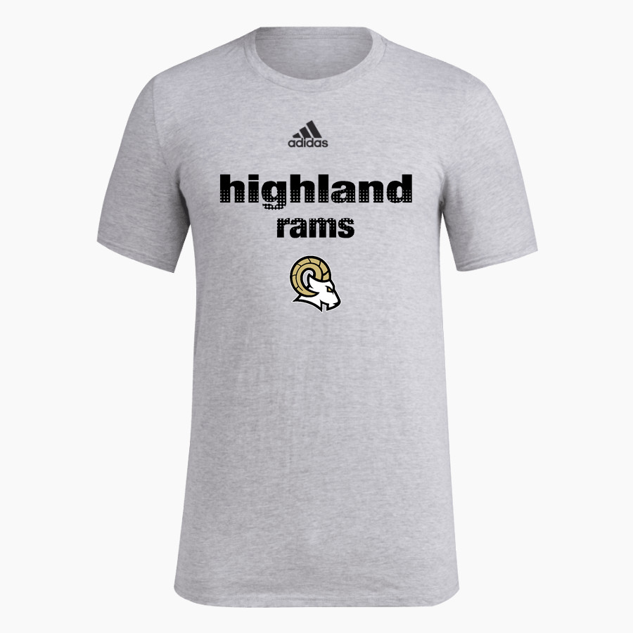 HIGHLAND HIGH SCHOOL RAMS <span class="pdp-name-mascot">HIGHLAND RAMS</span> adidas Men's Pre-Game Badge of Sport Short Sleeve Tee