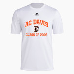 AC Davis Pirates adidas Men's Short-Sleeve Pre-Game Badge of Sport Tee Front Thumbnail