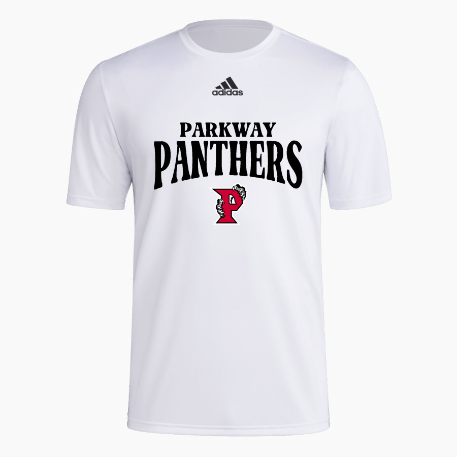 PARKWAY HIGH SCHOOL PANTHERS adidas Men's Short-Sleeve Pre-Game Badge of Sport Tee