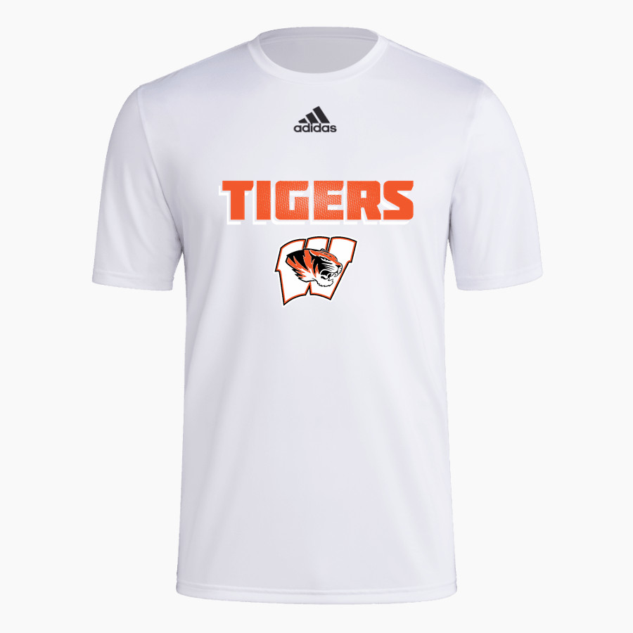 WIGGINS TIGERS The Official Online Store <span class="pdp-name-mascot">WIGGINS TIGERS</span> adidas Men's Pre-Game Badge of Sport Short Sleeve Tee