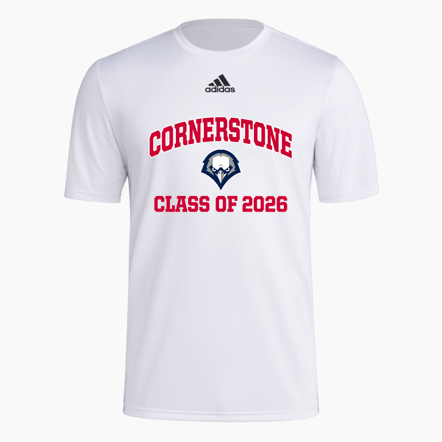 CORNERSTONE Eagles adidas Men's Short-Sleeve Pre-Game Badge of Sport Tee