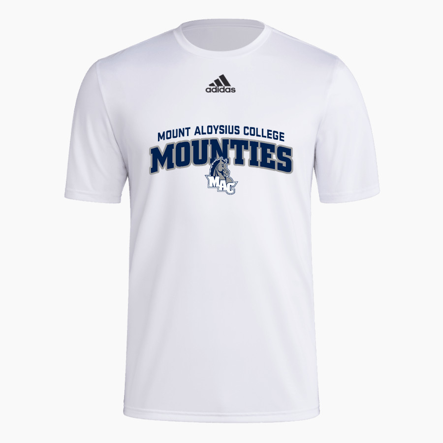 Mount Aloysius College Mounties adidas Men's Short-Sleeve Pre-Game Badge of Sport Tee