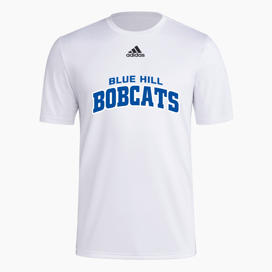 Blue Hill Bobcats <span class="pdp-name-mascot">Blue Hill Community School District Bobcats</span> adidas Men's Short-Sleeve Pre-Game Badge of Sport Tee
