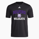 MILFORD CENTRAL SCHOOL WILDCATS adidas Men's Short-Sleeve Pre-Game Badge of Sport Tee Front Thumbnail