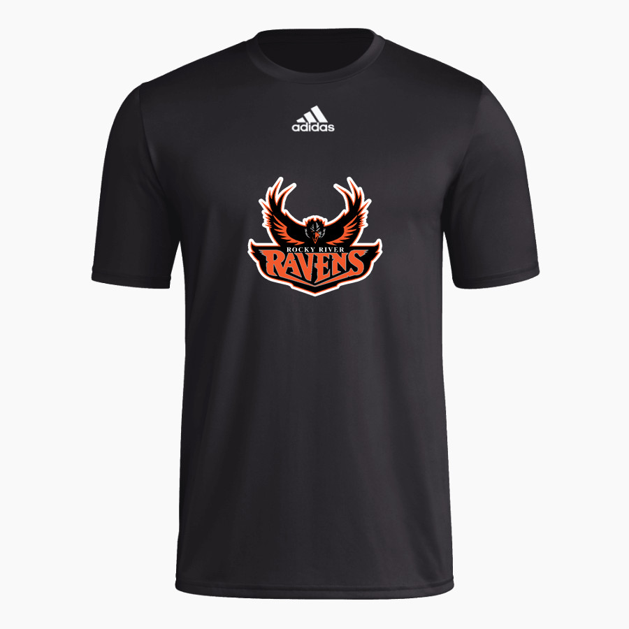 ROCKY RIVER HIGH SCHOOL RAVENS <span class="pdp-name-mascot">ROCKY RIVER RAVENS</span> adidas Men's Pre-Game Badge of Sport Short Sleeve Tee