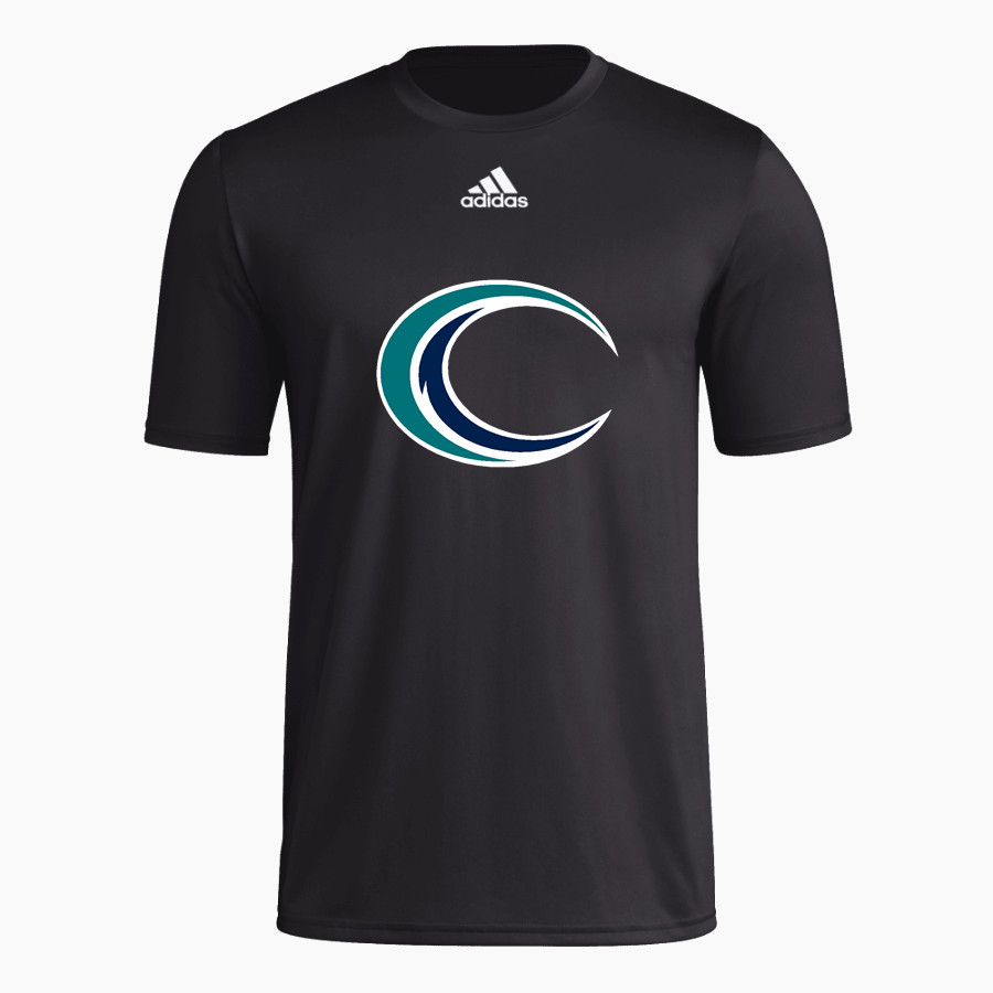 River Islands Riptide <span class="pdp-name-mascot">River Islands Academy Riptide</span> adidas Men's Pre-Game Badge of Sport Short Sleeve Tee